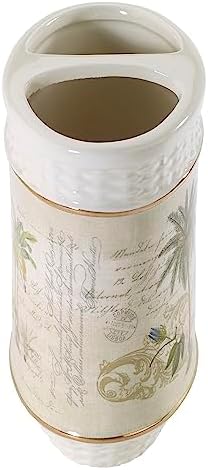 Avanti Linens - Toothbrush Holder, Ceramic Bathroom Accessories, Tropical Inspired Home Decor (Colony Palm Collection)