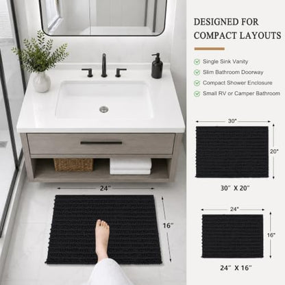 Arotive Bathroom Rugs Mat 24x16, Soft Absorbent Chenille Shaggy Bath Mat