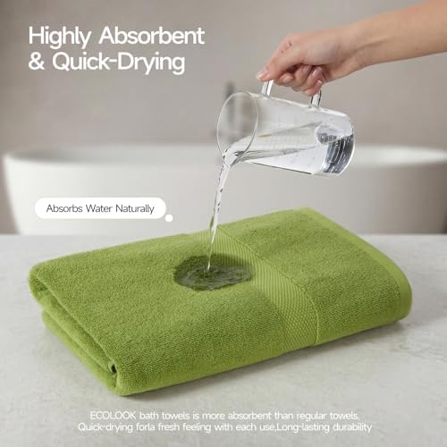 ecolook Ultra Soft 6-Piece Towel Set, 100% Cotton