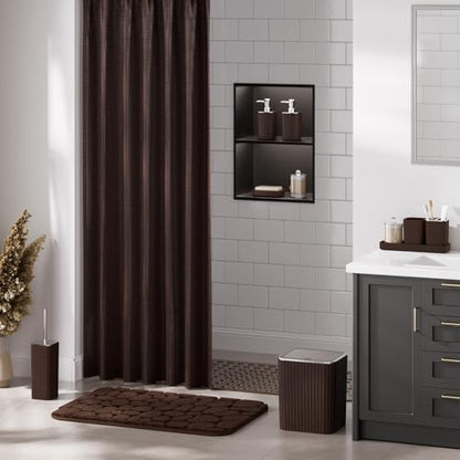 XLHOMO 26PC Bathroom Accessories Set - Gorgeous Brown Bathroom Set, Bathroom Accessory Set, Shower Curtain Set with Bathtub Mats for Shower Tub, Trash Can & Soap Dispenser