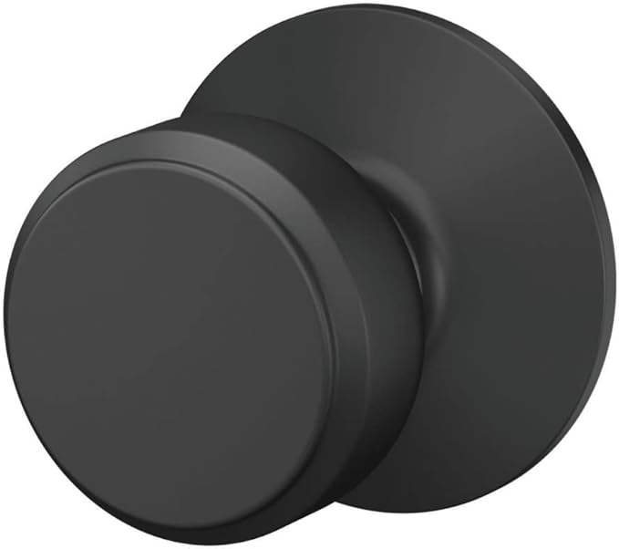 SCHLAGE F10 BWE 622 Bowery Door Knob, Hall & Closet Passage Lock, Matte Black (Pack of 4)