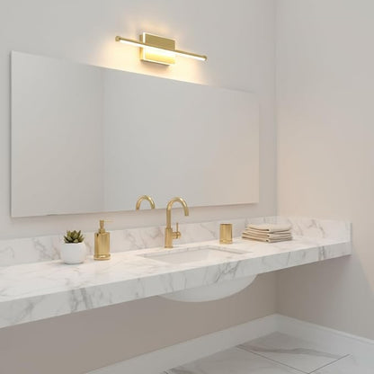 20-Inch Smart LED Vanity Light Bar | Dual Light Source (10W Main/3W Motion Sensor) | 4 Switch Modes (Incl. Night Light) | 3000K, 1040LM, CRI 90+, Dimmable, ETL(Brushed Gold)