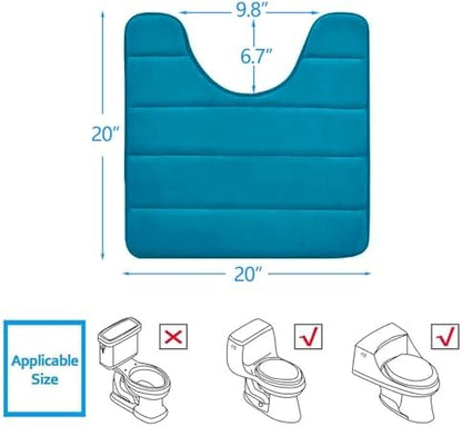 Buganda Memory Foam U-Shaped Toilet Rugs 20 x 20, Absorbent Bathroom mat