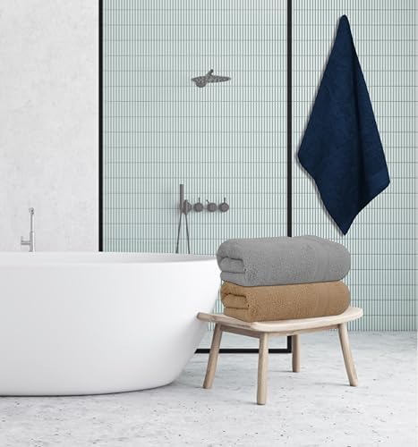 Bath Towels Pack of 6 – 24" x 50" – 100% Cotton Terry, Soft, Quick-Dry & Highly Absorbent – Multi Assorted Towels for Bathroom, Spa, Gym, Hotel, Pool & Everyday Use