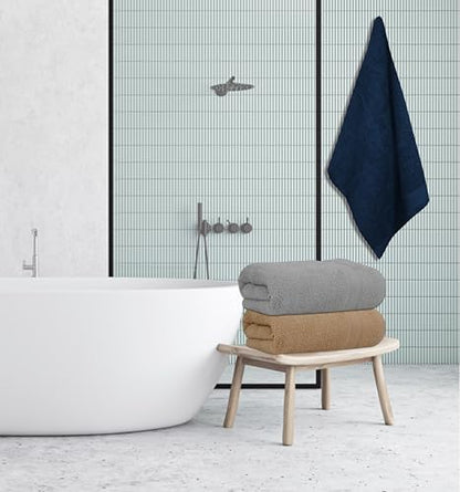 Bath Towels Pack of 6 – 24" x 50" – 100% Cotton Terry, Soft, Quick-Dry & Highly Absorbent – Multi Assorted Towels for Bathroom, Spa, Gym, Hotel, Pool & Everyday Use