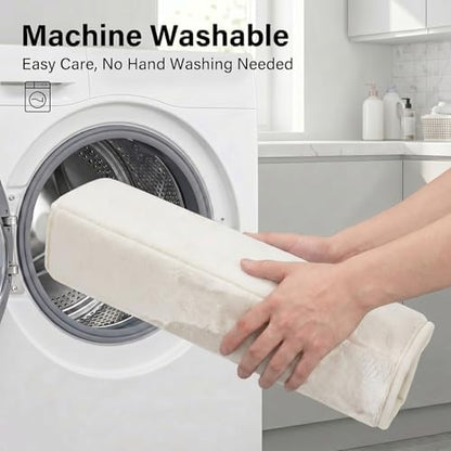 2 Piece Memory Foam Bath Mat Set, Extra Soft Absorbent Bathroom Rugs with U-Shaped Toilet Rug, Non-Slip Backing, Machine Washable, 24x16 + 20x20 U-Shaped, White