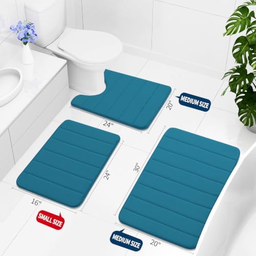Buganda Memory Foam U-Shaped Toilet Rugs 20 x 20, Absorbent Bathroom mat
