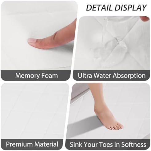 Bathroom Accessory Set - 25PC Bathroom Sets with Shower Curtain and Rugs, White Bathroom Set, Bathroom Accessories Set, Shower Curtain Sets with Rugs, Bathroom Trash Can & Soap Dispenser