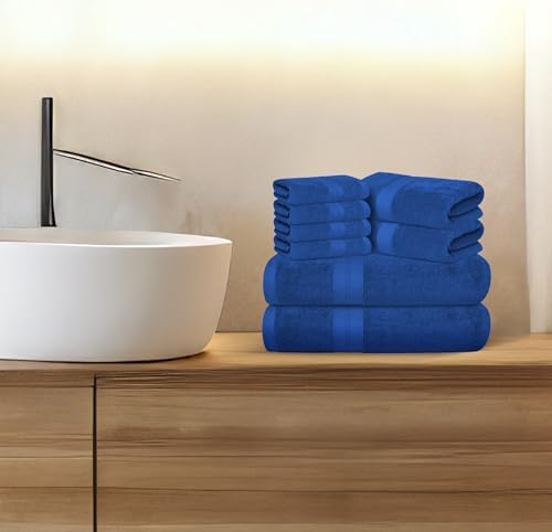 Avalon Towels Royal Blue Bath Towels, Royal Blue Towel Set, 8pc