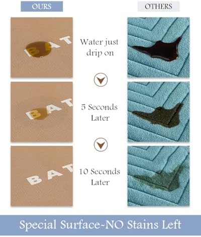 MontVoo Bath Mat-Bath Mat Rug Non Slip Super Absorbent Stain Resistant Quick Dry Thin Bathroom Rug-Bath Mats for Bathroom Floor Bathtub Vanity-Bathmat Bath Rug Easy Care-24"x35" Brown