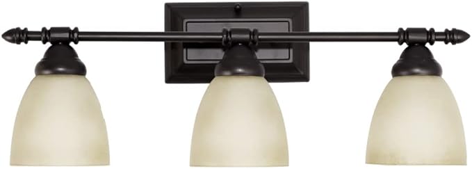 Designers Fountain 3-Light Apollo Bathroom Vanity Lights Fixture, 23.75 Inch Wall Mount Sconce for Bedroom or Over Mirror, Oil Rubbed Bronze, 94003-ORB