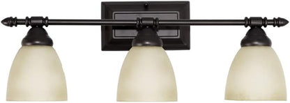 Designers Fountain 3-Light Apollo Bathroom Vanity Lights Fixture, 23.75 Inch Wall Mount Sconce for Bedroom or Over Mirror, Oil Rubbed Bronze, 94003-ORB