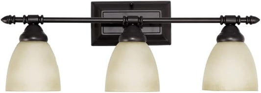 Designers Fountain 3-Light Apollo Bathroom Vanity Lights Fixture, 23.75 Inch Wall Mount Sconce for Bedroom or Over Mirror, Oil Rubbed Bronze, 94003-ORB