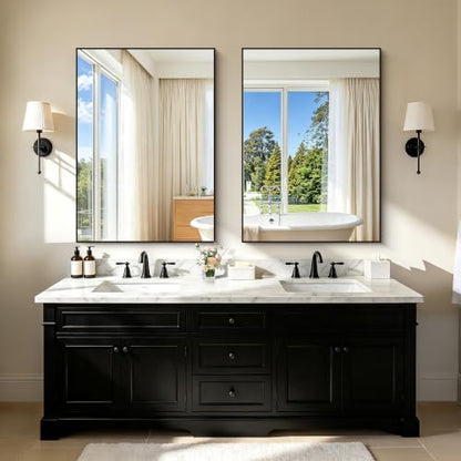 COFENY 30x42 Black Bathroom Mirror, Rectangle Vanity Mirrors for Over Sink