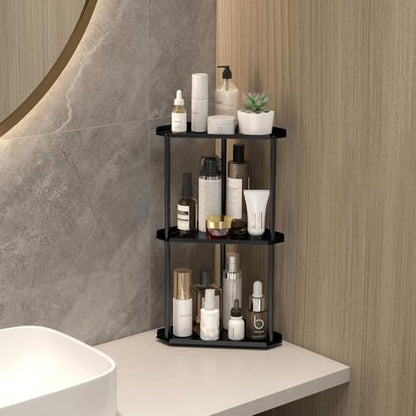 Jesginboo 3 Tier Bathroom Counter Organizer, Vanity Organizer Corner Shelf