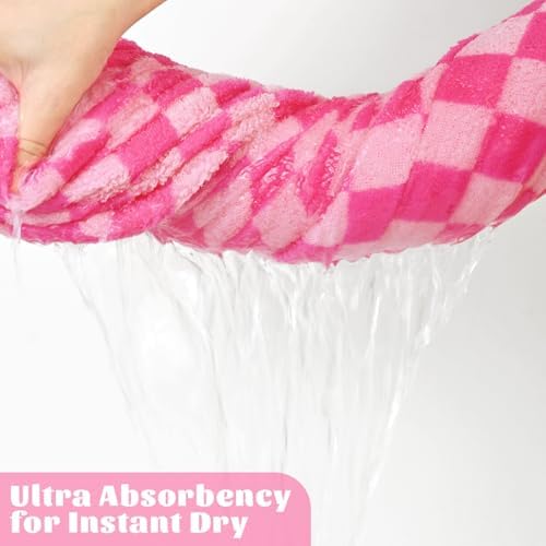 Pink Bath Towel Set for Bathroom Decor, 8-Piece Soft & Absorbent Cottons
