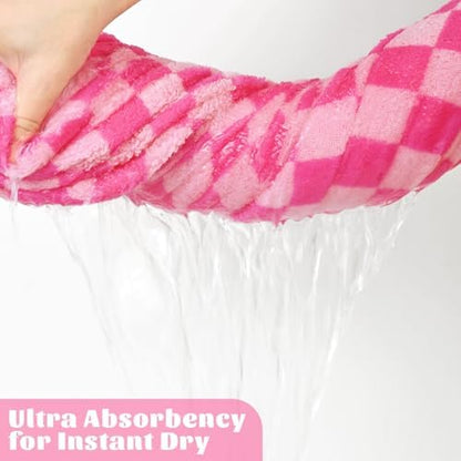 Pink Bath Towel Set for Bathroom Decor, 8-Piece Soft & Absorbent Cottons