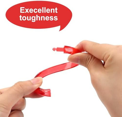 Red Shower Curtain Hooks - 12 Pcs Circular Plastic Shower Curtain Rings for Bathroom - O Shaped Transparent Red Shower Hooks Rings for Shower Curtain Rod