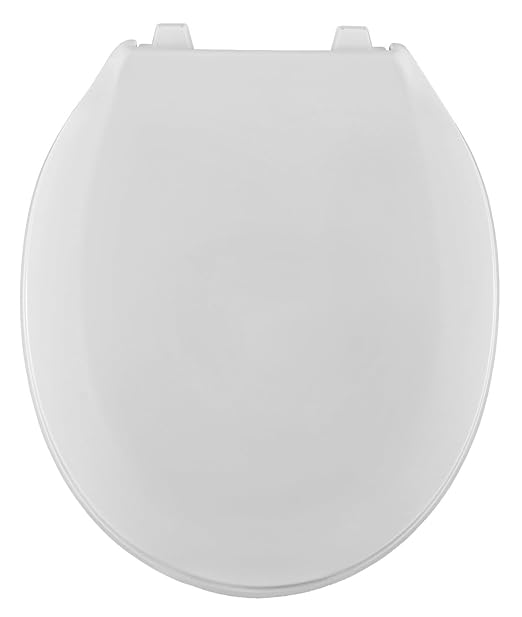 Centoco Toilet Seat Round, Lock In Place, Fast-N-Lock Mounting, Open Front With Cover, Commercial, Plastic, Made in the USA, 460STSFE-001, White