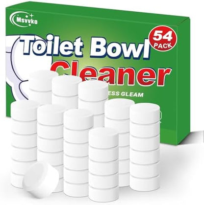 Msvvko Toilet Bowl Cleaners Bleach Tablets 54 PACK, Automatic Toilet Tank Cleaner, Bathroom Cleaner Against Tough Stains, No Scrubbing, Continuous Clean, Sparkling Fresh