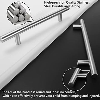 homdiy 25Pack Cabinet Handles Brushed Nickel Cabinet Pulls 3-3/4in Hole Center - HD201SN Kitchen Hardware for Cabinets Sliver Cabinet Hardware Pulls for Bathroom, Bedroom,Wardrobe