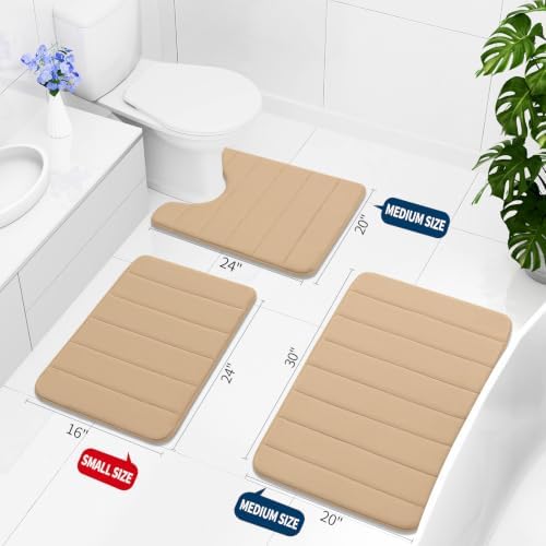 Buganda Memory Foam U-Shaped Toilet Rugs 20 x 20, Absorbent Bathroom mat