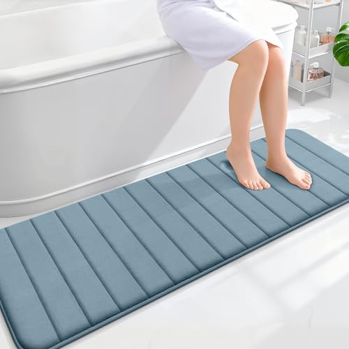 OLANLY Memory Foam Long Bathroom Rugs Runner 59x20, Super Soft Absorbent