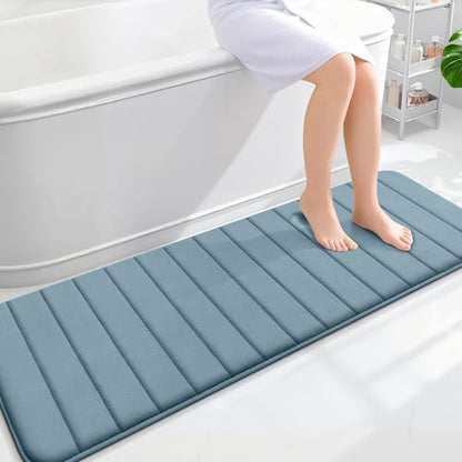 OLANLY Memory Foam Long Bathroom Rugs Runner 59x20, Super Soft Absorbent