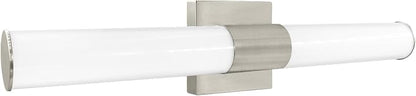 LUXRITE LED Bathroom Vanity Light Fixtures 24 Inch Brushed Nickel 5 CCT 2700K-5000K Selectable Over Mirror Vanity Lights Modern Wall Light Bar 24W 1700 Lumens CRI 90 Dimmable Damp Rated ETL Listed