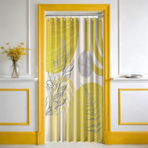 Mustard Yellow Stall Shower Curtain, 48X72 in Narrow Small, Mid Century