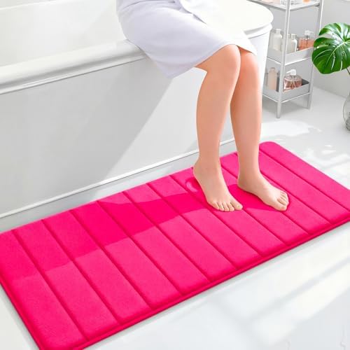 OLANLY Memory Foam Long Bathroom Rugs Runner 47x20, Super Soft Absorbent