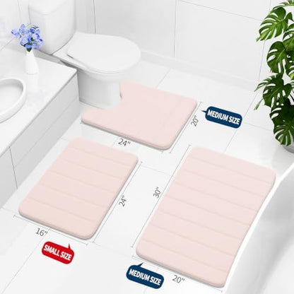Buganda Memory Foam Bath Mat 24 x 16, Ultra Soft Absorbent Bathroom Rugs