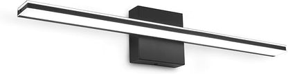 Black Vanity Light Fixture 24 Inch Bathroom Lamps Over Mirror 14W Modern Bath Vanity Sconces Matte Black LED Lights for Bathroom Bedroom Wall Lighting 6000K Restroom Lighting