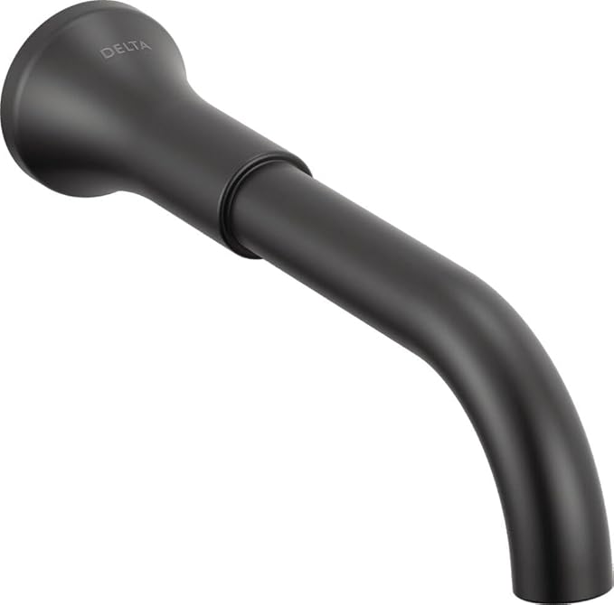 Delta Trinsic Wall Mount Bathroom Faucet 3 Hole, Matte Black Bathroom Sink Faucet for Wall, Matte Black T3554LF-BLLHP-WL (Valve and Handles Not Included)