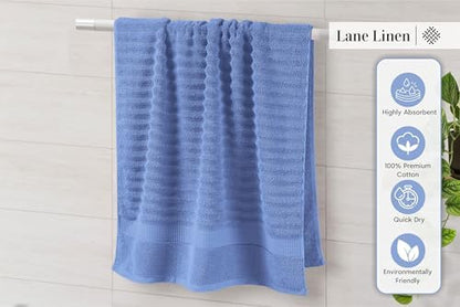 LANE LINEN Towel Set Soft Absorbent Quick Dry 100% Cotton 6 Piece - Allure