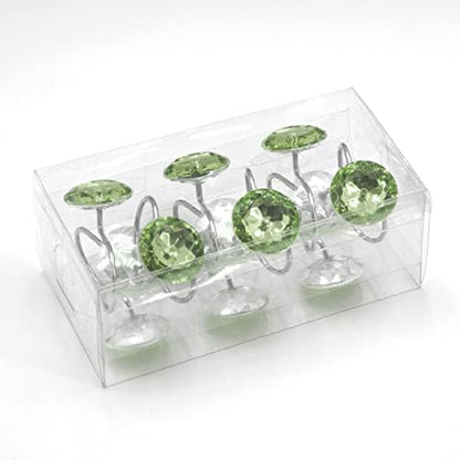 Crystal Diamond Round Shower Curtain Hooks Rings for Bathroom,Sage,12PCS