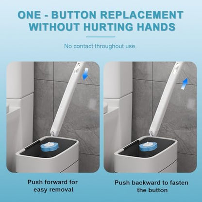 60-Pack Disposable Toilet Brush Refill Pads, Disposable Toilet Bowl Wand Refills, Toilet Cleaning Refills, Toilet Scrubber Refills, Brush Head Replacement for Toilet, Urinal, Bathtub & Wash Basin