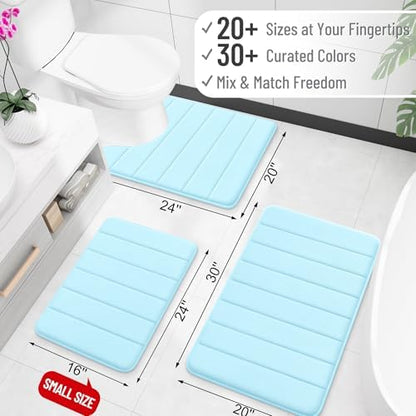OLANLY Memory Foam Long Bathroom Rugs Runner 59x24, Super Soft Absorbent
