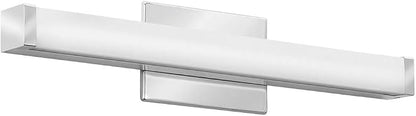 Lithonia Lighting 24-Inch LED Vanity Light with 3-in-1 Switchable White Color Temperature, Contemporary Square Bathroom Vanity Wall Light Fixture for Over The Mirror, Polished Chrome