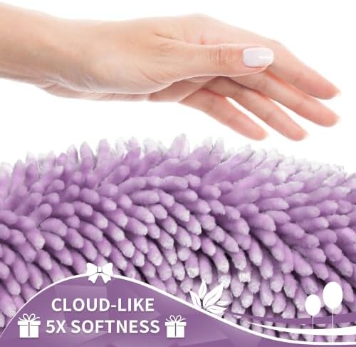Yimobra Long Bathroom Rugs Runner 55x24 Inch, Extra Thick Soft Absorbent Chenille Bath Mat, Non Slip Machine Washable, Quick Dry Bath Rugs for Bathroom Floor, Tub and Shower, Lilac