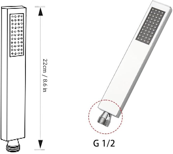 Hand Shower Wand Handheld Shower Spray High Pressure Single Function Luxury Hand Showerhead Polished Chrome