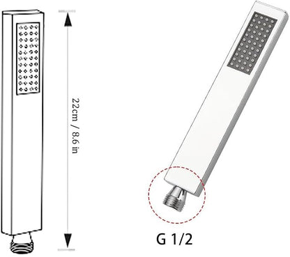 Hand Shower Wand Handheld Shower Spray High Pressure Single Function Luxury Hand Showerhead Polished Chrome