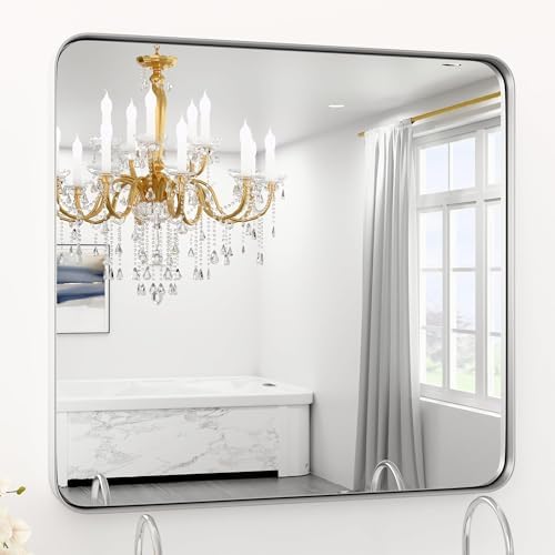 42" x 36" Black Bathroom Mirrors for Over Sink,Aluminum Frame