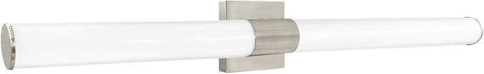 LUXRITE LED Bathroom Vanity Light Fixtures 48 Inch Brushed Nickel 5 CCT 2700K-5000K Selectable Over Mirror Vanity Lights Modern Wall Light Bar 38W 3000 Lumens CRI 90 Dimmable Damp Rated ETL Listed