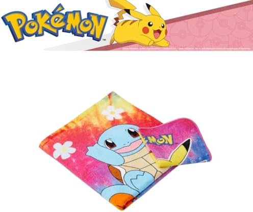 Pokemon Gamer Kids Bath/Pool/Beach Soft Absorbent Cotton Terry Towel with Washcloth 2 Piece Set, 50 in x 25 in, (Officially Licensed Product) by Franco