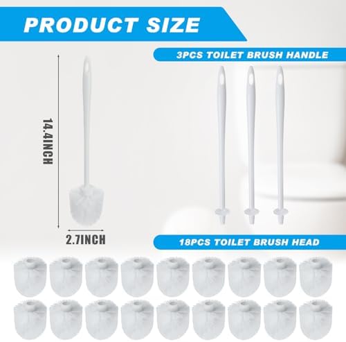 Tioncy 21 Pcs 14.2 Inch Toilet Brushes for Bathroom Bowl Scrubber