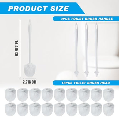 Tioncy 21 Pcs 14.2 Inch Toilet Brushes for Bathroom Bowl Scrubber