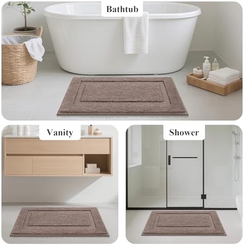 SHACOS Soft Microfiber Coffee Bathroom Rugs Sets 2 Pieces 32x20 inch