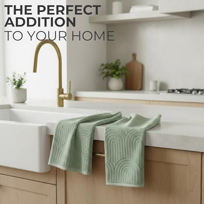 Decorative Hand Towels Set of 2 - Soft Boho Cotton for Bathroom or Kitchen
