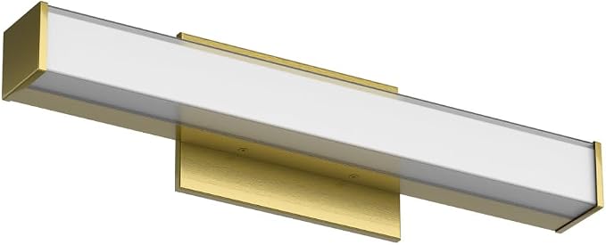 Edge Advantage 18in LED Bathroom Vanity and Wall Light 18W 1,500 Lumens 5-CCT Selectable 2700-3000-3500-4000-5000K in Aged Brass with Adjustable Backplate